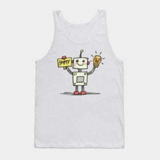 Cute Happy Robot Tank Top